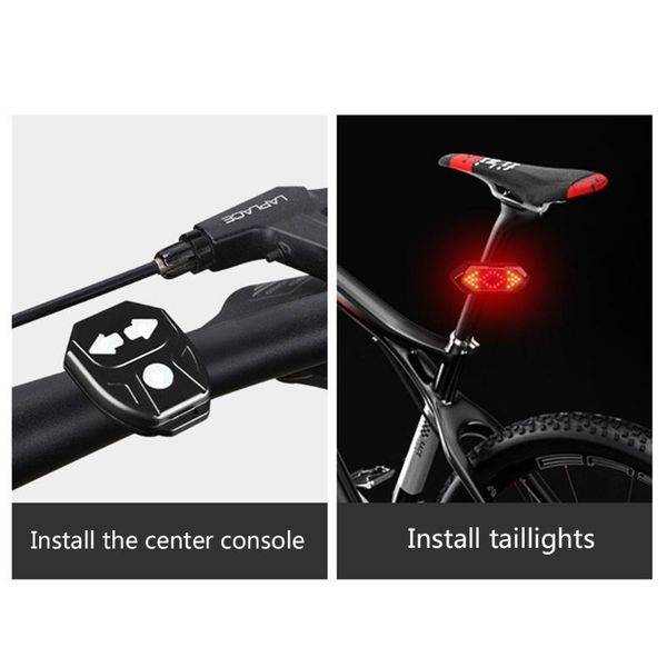 

bicycle taillight usb rechargable smart wireless remote control turn signal lamp n0ha