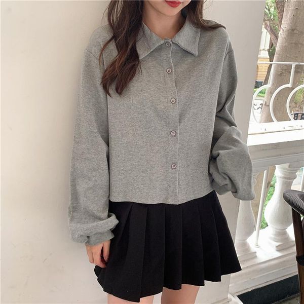 

women's hoodies & sweatshirts harajuku gray fashion gothic solid color streetwear chic sweatshirt women spring autumn long sleeve sweet, Black