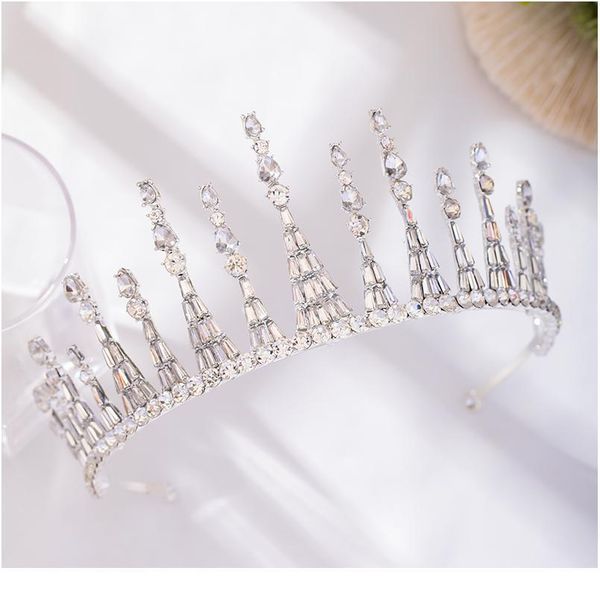 

wedding baroque crystal crown tiara bridal hair accessories silver color crowns prom headdress bridal hair jewelry o qylncy