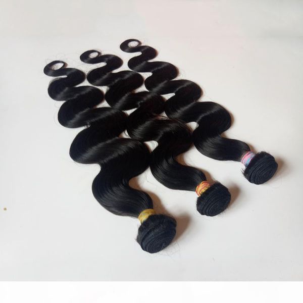 

brazilian human hair extensions body wave 3 4 5bundles unprocessed intact scale peruvian malaysian indian dyeable hair wholesale price, Black