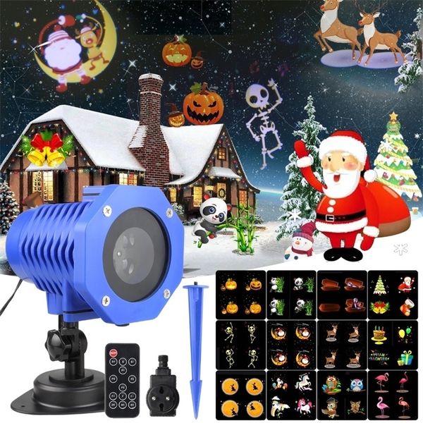 Proiettore modello anime per feste LED IP65 per Natale Proiettore laser Halloween con 12 diapositive commutabili Proiettore laser KTV # Y201015