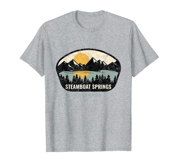 

steamboat springs colorado, outdoors, co vacation gifts t-shirt, White;black