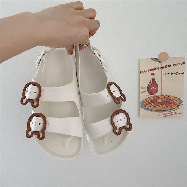 

sandals shoes women slippers sandal girl 2021 summer fashion flat soled sandales femmes sandalias, Black