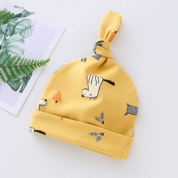 

baby hat spring and autumn summer 0-3-6 month baby hat girl boy pure cotton warm, Yellow