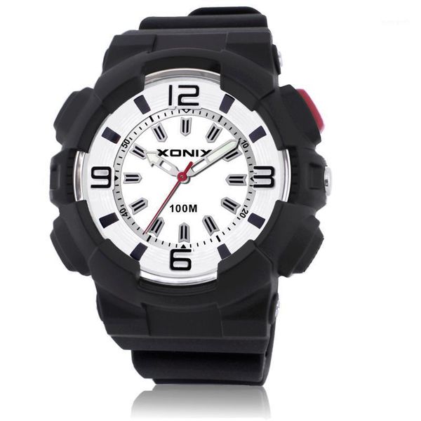 

sport brand fashion men military sports water resistant watches men's quartz clock man silicone strap casual wrist watch qu wristwatche, Slivery;brown