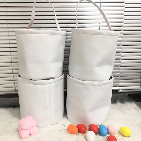 

2021 new wholesale diy sublimation bucket white blanks basket candy toy tote handbag festival easter decoration for party gift ppq0