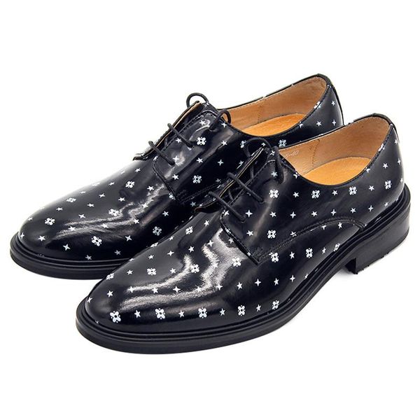 

dress shoes england style winter dot formal men oxford lace up round toes genuine leather black handmade for me