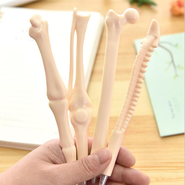 

5 pcs/lot set bone ballpoint pen 0.5mm blue ink refill writing student school office stationery creative bone ballpoint pen, Blue;orange