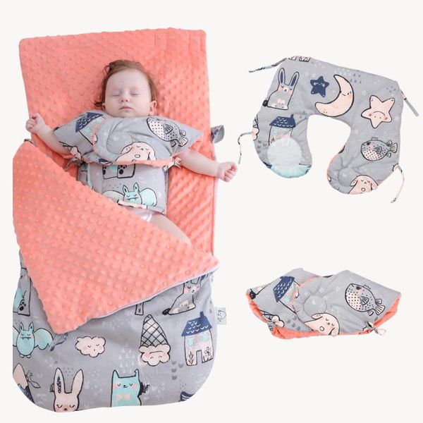 

thick baby swaddle wrap knit envelope newborn sleeping bag baby warm swaddling blanket infant stroller sleep sack