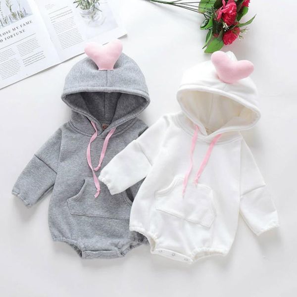 

jumpsuits fashion born baby romper winter thick warm jumpsuit girls outerwear infant clothes cute 3d heart toddler hoddies rompers1, Blue