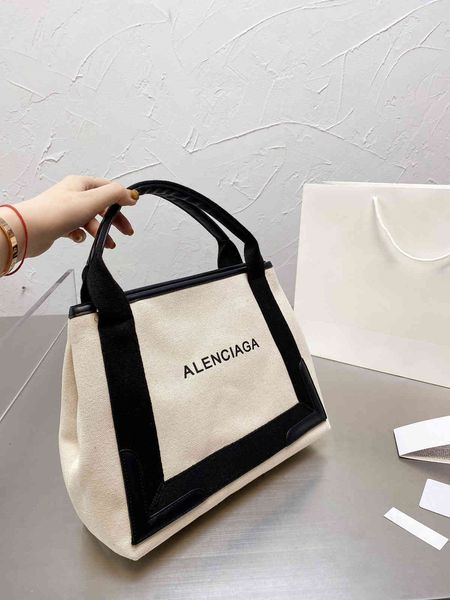 

designer handbags show balencaiga style canvas skin and stitching letter printing fashion large capacity handbag tote bag bb