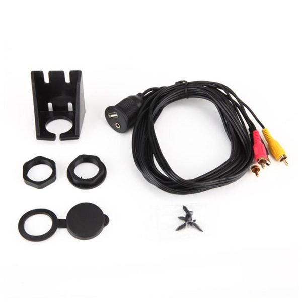 

other auto electronics 2m car dashboard flush mount usb 2.0 3.5mm audio aux to 3rca extension lead panel cable for motorcycle automobile