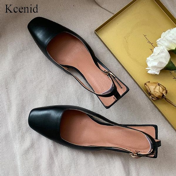 

dress shoes kcenid black white real leather high heels pumps women square toe elegant slingback stiletto sandals for party