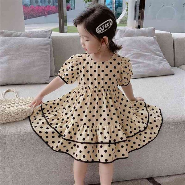 Sommer Ankunft Mädchen Mode Dot Kleid Kinder koreanische Designkleider Kleidung 210528
