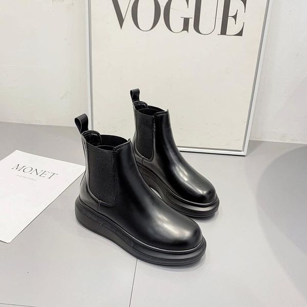 

boots autumn winter demonia botas militares mujer female shoes woman thick sole punk black demonias ljb196-1