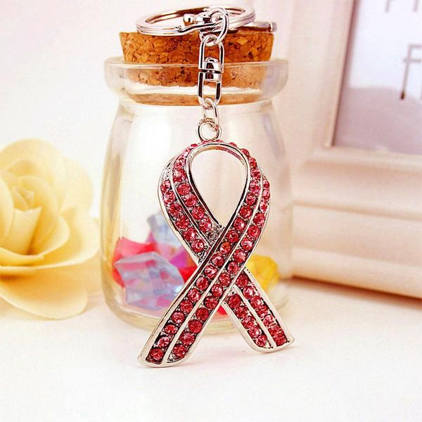 

keychains handmade aids cancer awareness bow red ribbon epoxy jewelry making tools drop ship, Silver