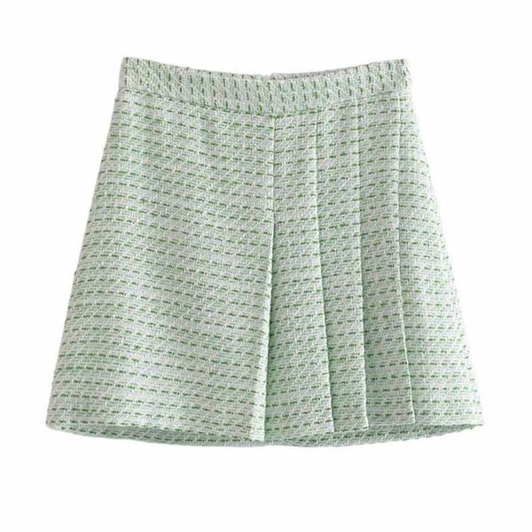 

skirts plaid pleated skirt female 2021a european and american summer high waist all-match a-line thin student short, Black