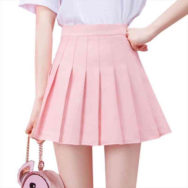 

pink gothic pleated summer womens skirts high waist plaid mini fashion casual ladies girls dance tennis, Black