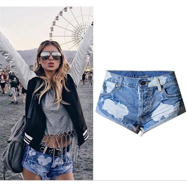 

women's shorts ladies stars print women fashion frayed tassel denim washed low waist super summer jean j2852 wqzn, White;black