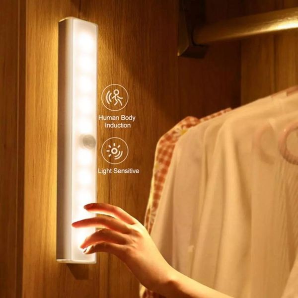 

bulbs led night light motion sensor wireless usb rechargeable 10 19cm lamp for kitchen cabinet wardrobe 6