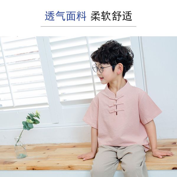 

versatile thin boys' short loose sleeve summer t-shirt elastic waist pure color cotton comfortable children's, Black;white
