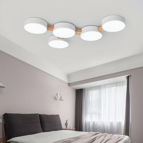 

nordic simple home living room molecular creative led 220v ceiling lamp solid wooden bedroom dining room lamp restaurant cafe