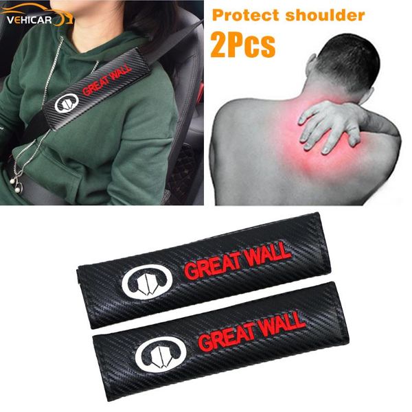 

safety belts & accessories vehicar 2pcs car seatbelt shoulder pad for great wall logo knitting seat belt cover comfortable driving