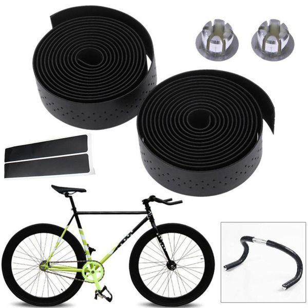 

bike handlebars &components bicycle racing handlebar tape pu leather perforated belt texture handle bars wrap straps mtb fixed gear