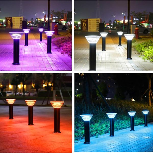 

lawn lamps use the remote to change color of light rgb solar bollard