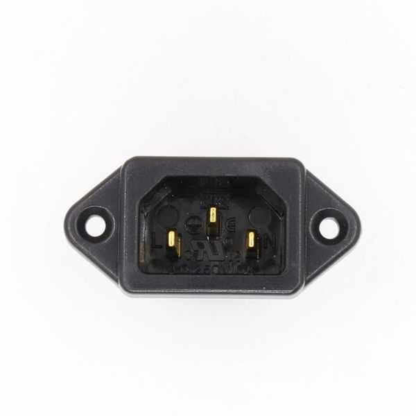 

smart power plugs pieces fi-07(g) 24k gold plated iec socket mains inlet male panel entry plug