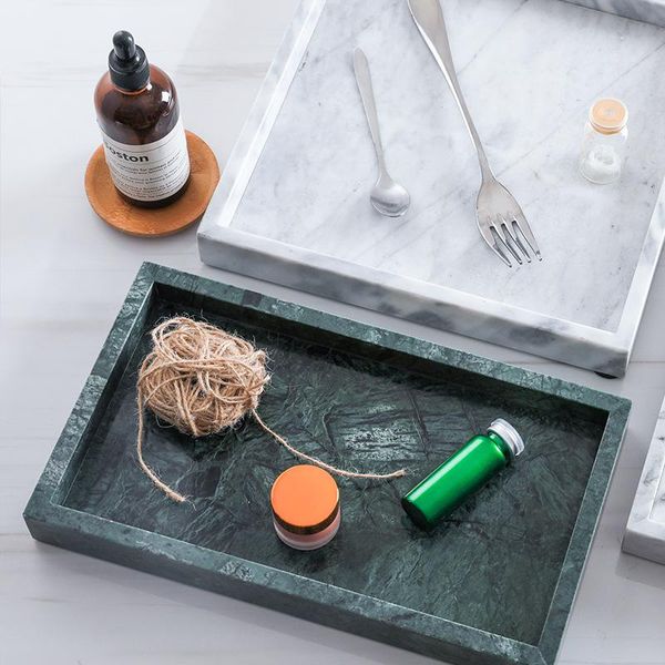 

ins natural marble bathroom tray jewelry tray can be customized
