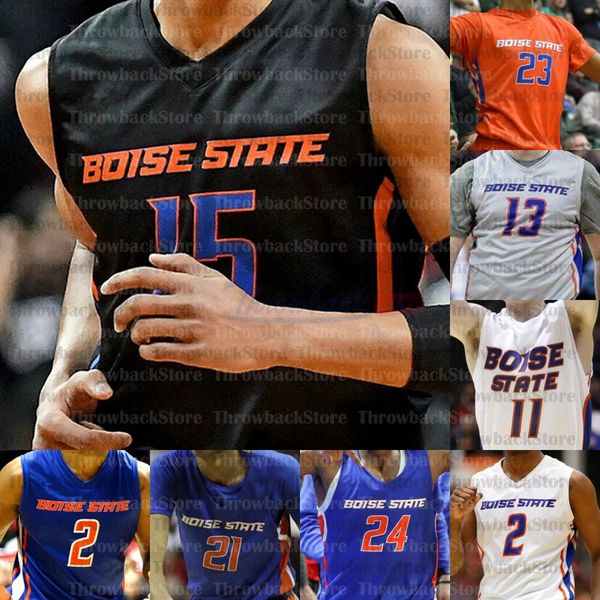 Benutzerdefinierte Boise State Broncos Basketball-Trikots Derrick Alston Justinian Jessup RJ Williams Abu Kigab Hobbs Hutchison Emmanuel Akot Doutrive Smith Shaver Jr.