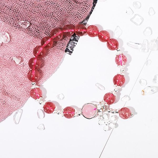 

bangle pink strawberry crystal friend national design buckle lucky bracelets jewelry, Black