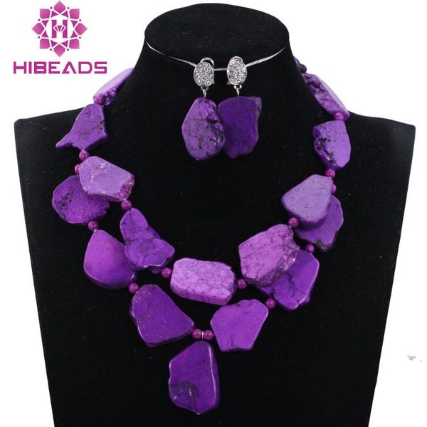 

earrings & necklace fashion statement set jewelry wedding purple mothers day 7 colors tn168, Silver