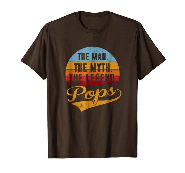 

pops the man the myth the legend t-shirt, White;black
