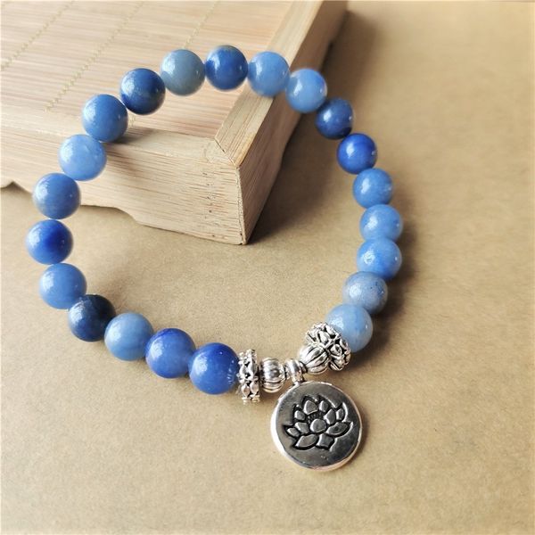 

special offer 70% off blue dongling beaded bracelet lotus 3d symbol lovers, Black