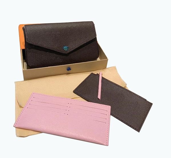 

shoulder bags 2021 women's bag leather fashion three-piece chain print clutch brand designer luxury retro cross body set wallet coin pu