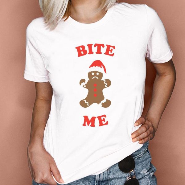 

women's t-shirt merry christmas funny print female letter festival clothes 2022 fashion holiday tee tshirt women year graphic, White