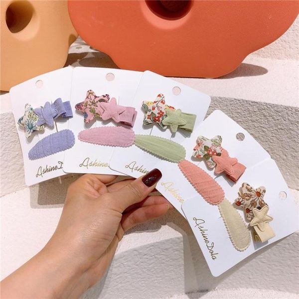 

hair accessories korean style star shaped clips pins for girls kid bb decoration toddler kawaii grip barrettes headwear, Slivery;white