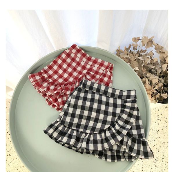

childrenswear girls pants 2021 spring new children plaid culottes, Blue