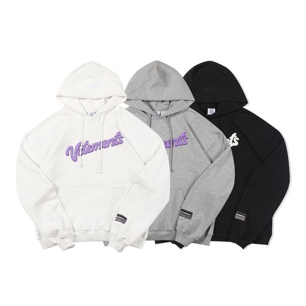 

2021 20fw new heavy fabric foam printing vetements hoodie men women oversize pullover hooded sweatshirts jc5h, Black