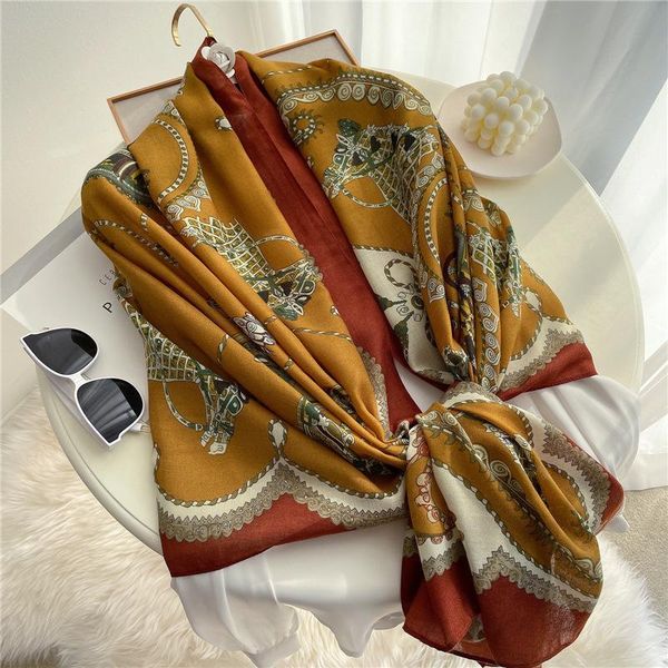 

scarves cotton and linen scarf for the season long pallium decoration joker cart thin bag head female fashion, Blue;gray