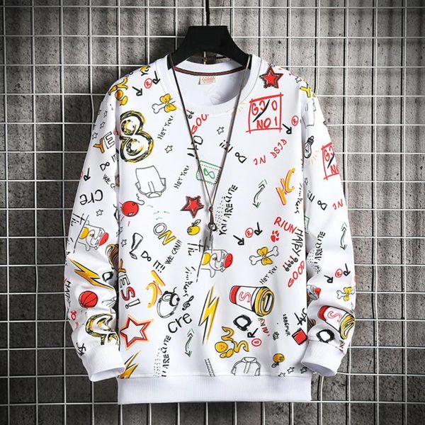 

men's hoodies & sweatshirts men anime sweatshirt hoodie couple harajuku male streetwear oversized white cartoon, Black