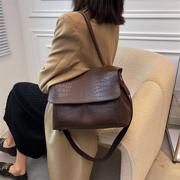 

evening bags crocodile pattern shoulder bag fashion shopping totes luxury pu leather crossbody for women handbags and purses