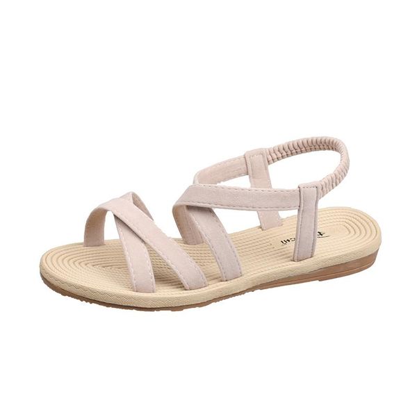

ellalee sandals women summer flock eva slip-on casual ladies flat comfot non-slip shallow low heel shoes, Black