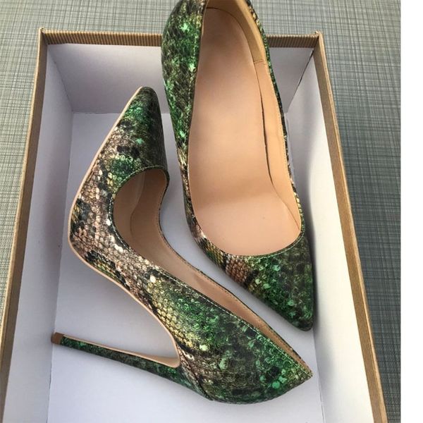 

slippers female stamped shoes, green snake, high heels, stamped, various colors, stilettos, 12-inch yg032 roviciya wedding shoes 64vd, Black