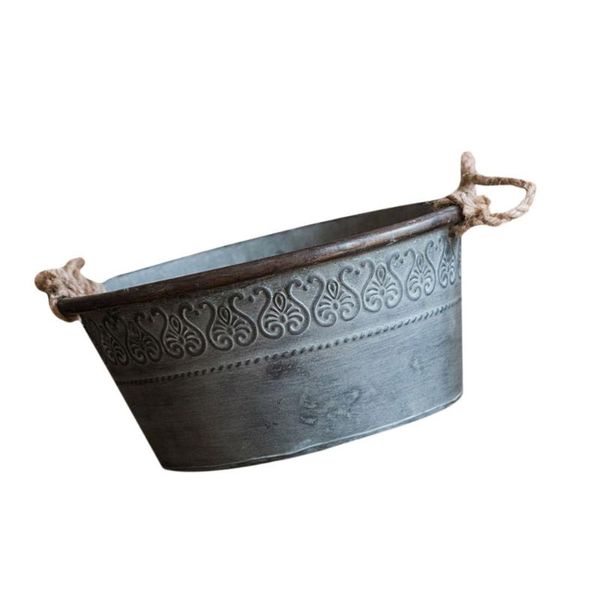 

planters & pots 1pc iron bucket home adornment vintage style flower storage