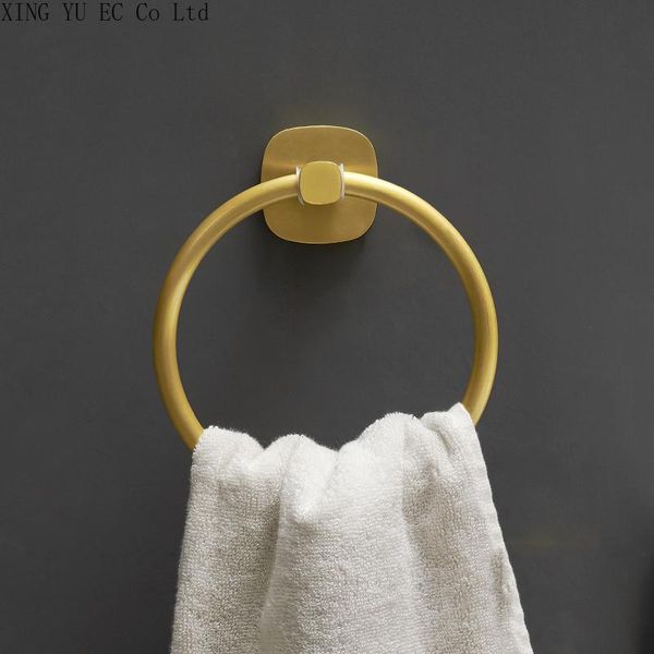 

towel racks bathroom supplies punch-nordic ring rack brushed gold simple space aluminum round hanging