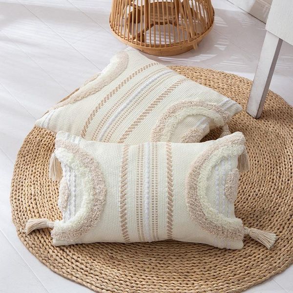 

cushion/decorative pillow home decoration sofa couch cushion farmhouse cotton woven tufted boho throw covers