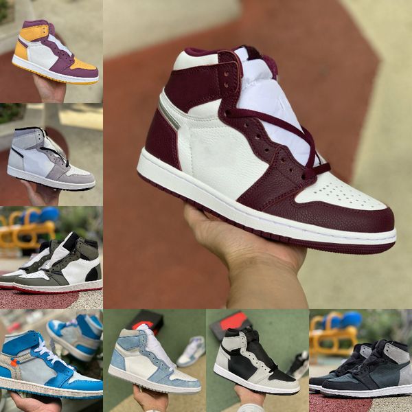 

jumpman 1 1s basketball shoes men women fragment green toe bordeaux element gore tex light bone bred patent unc university blue hyper royal